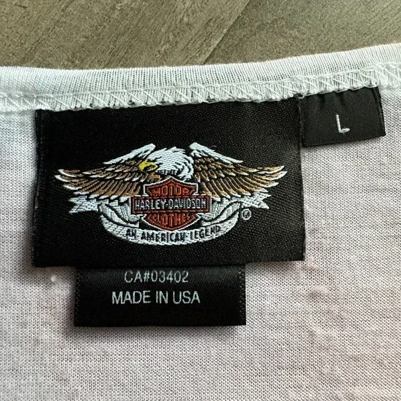 Harley-Davidson Women's L‎ Graphic Tee Dragon Wings All Over Print T-Shirt USA - Picture 5 of 11